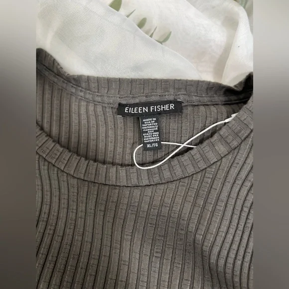 Eileen Fisher Sweater Dress Womens Gray Ribbed Stretch Lagenlook Size XL NWOT - Picture 6 of 11
